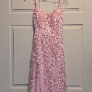 Pink Floral Lace Dress